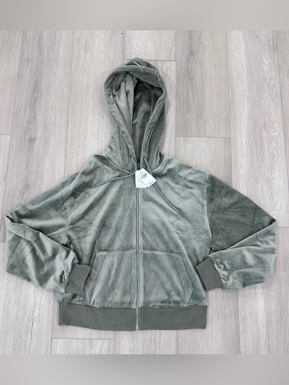 Abercrombie & Fitch Olive Green Plush Zip-Up Hoodie